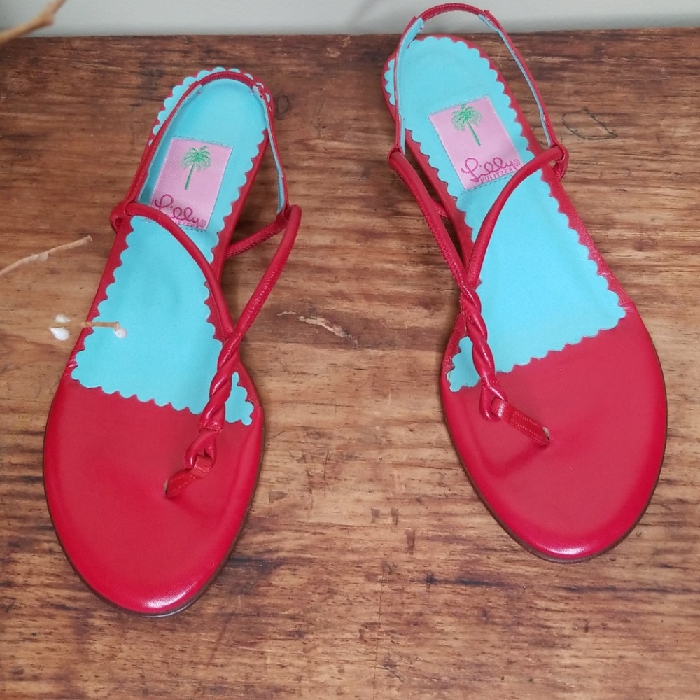 Red Lilly Pulitzer strappy sandals